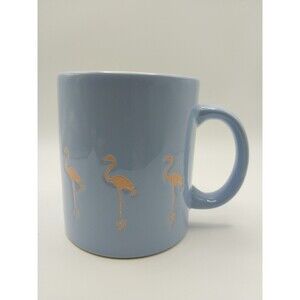 Vintage Waechtersbach Spain Light Blue Peach Flamingo Coffee Mug Ceramic
